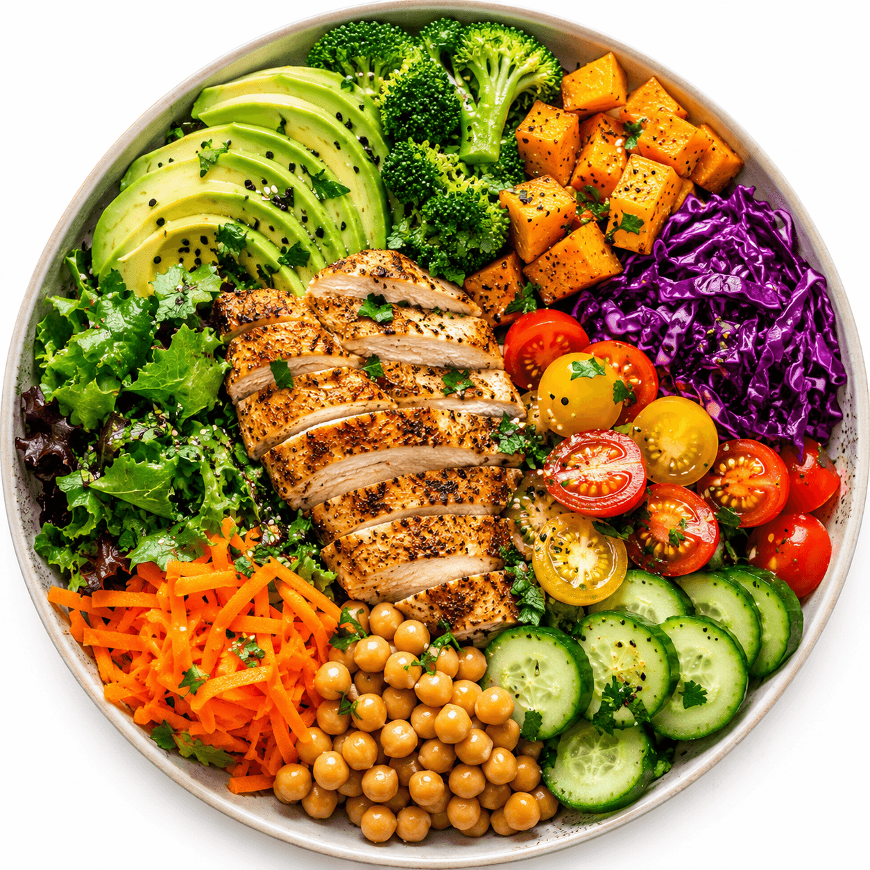 A colorful produce bowl